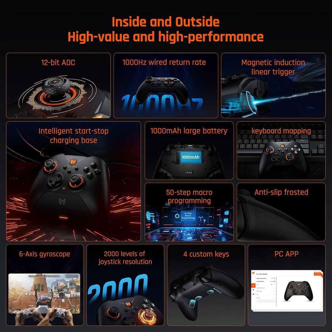 Black Shark PC-Controller, BIGBIG WON Gale Wireless Gaming Controller, Bewegungsziel, Hall-Trigger,