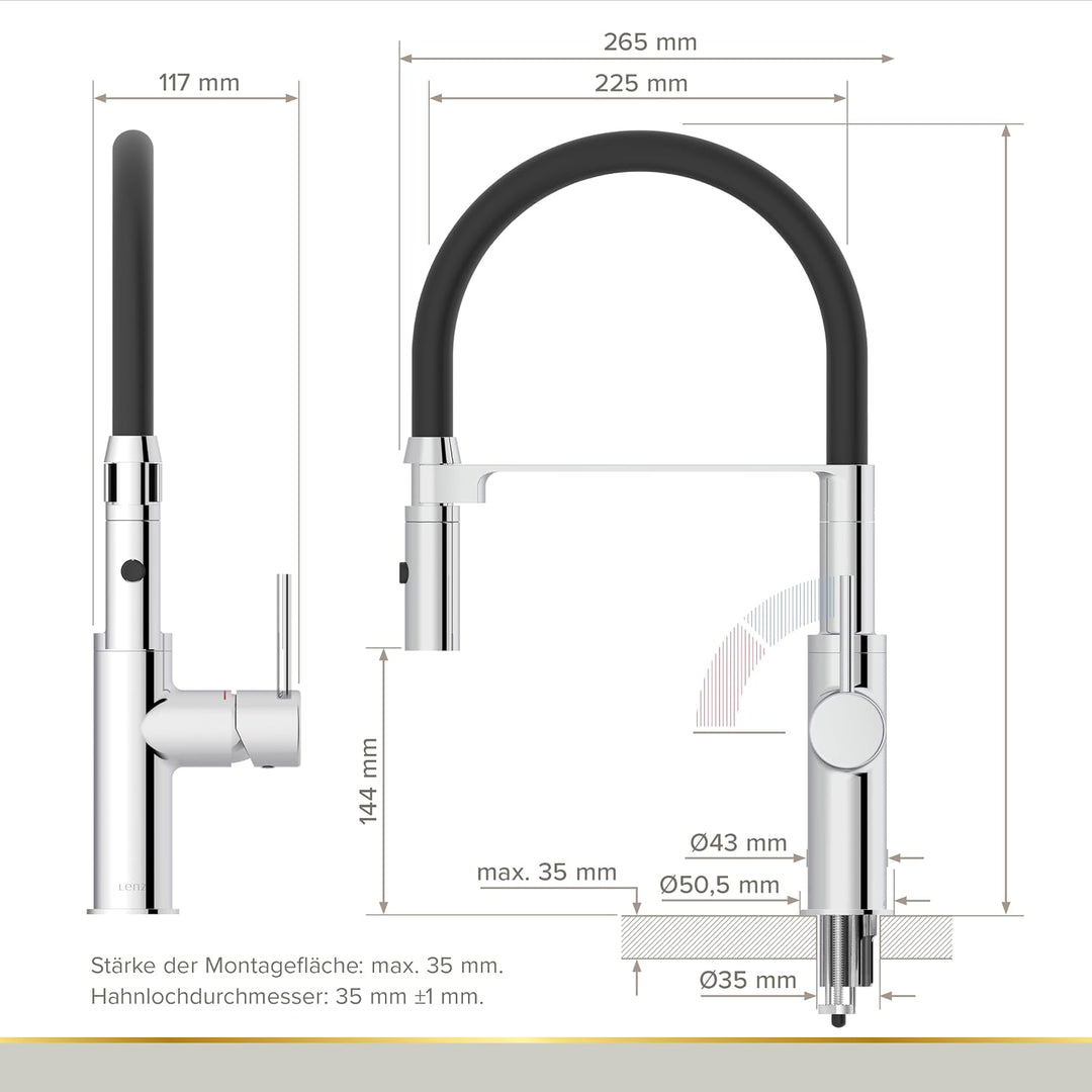 Lenz NALU Küchenarmatur chrom 46070202, Chrom