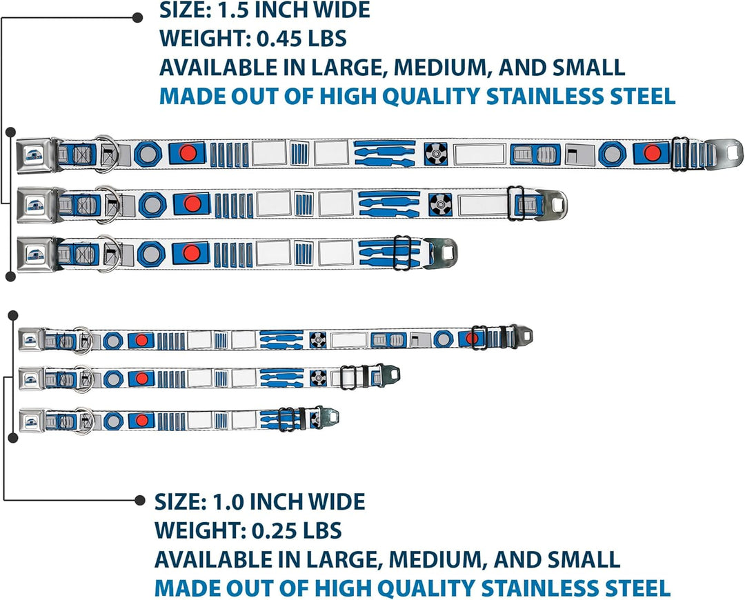Hundehalsband Sicherheitsgurtschnalle Star Wars R2D2 Bundungsteile WeiÃŸ Schwarz Blau Grau Rot 9 bis