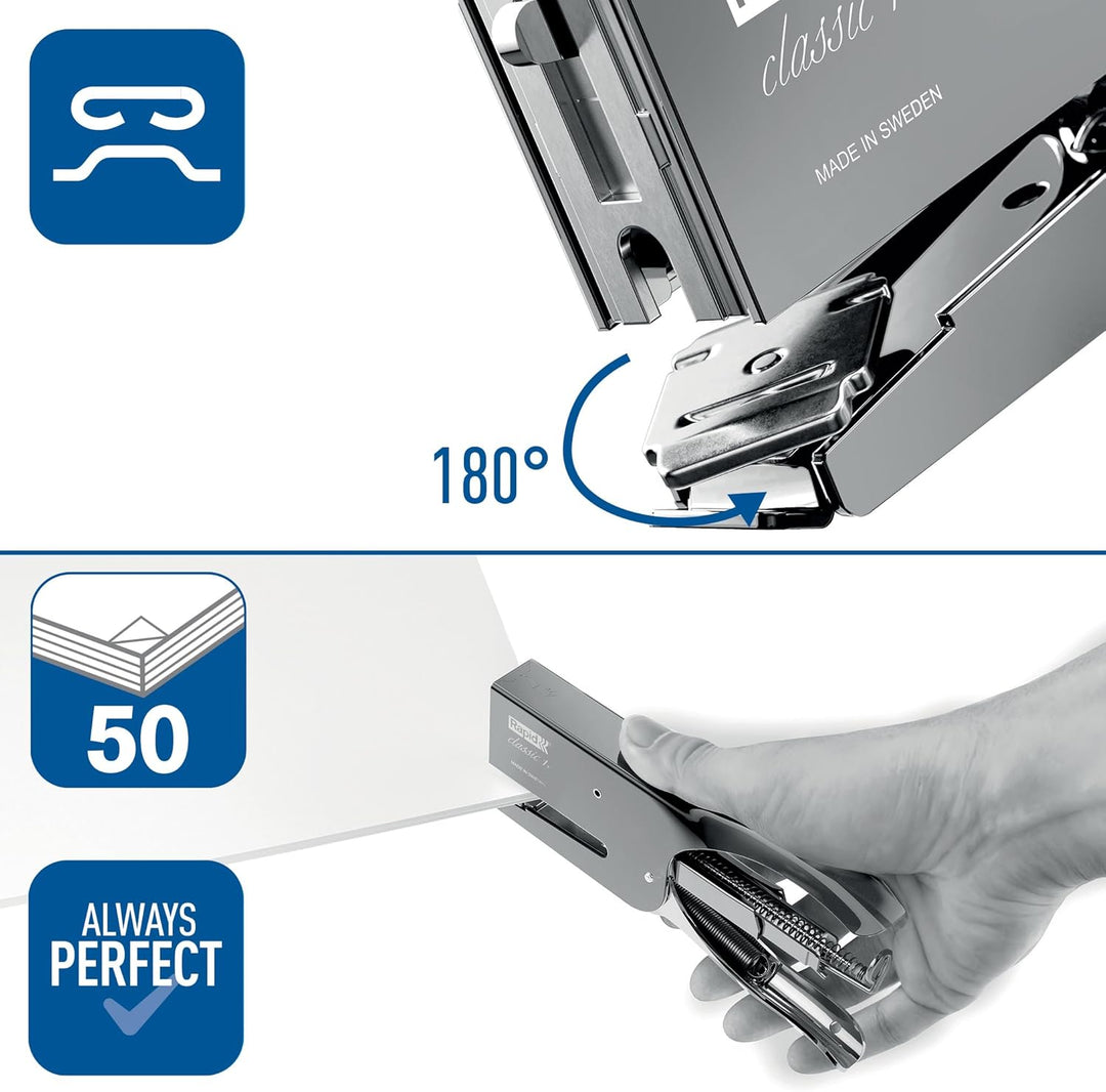 Rapid Retro Classic K1 Stapling Pliers for 26/6 and 26/8+ Staples - Fondant Blue Blau, Blau