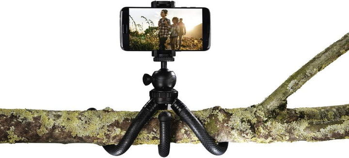 Hama Stativ Flexpro (für Smartphone, GoPro und Kameras, mit Gelenkfüssen, Höhe 27 cm) schwarz, Schwa