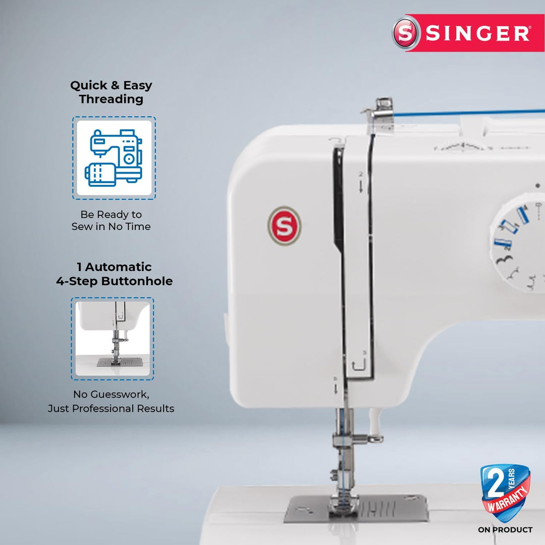 Singer Nähmaschine 1409 für Anfänger - 15 Nähvorgänge, 4-Stufen-Öse, Stichlängeneinstellung und eins