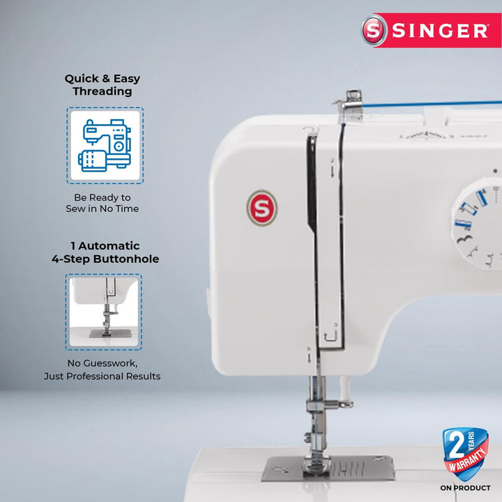 Singer Nähmaschine 1409 für Anfänger - 15 Nähvorgänge, 4-Stufen-Öse, Stichlängeneinstellung und eins