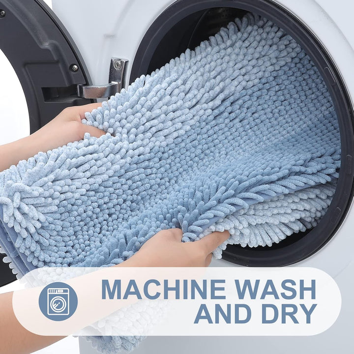 Homaxy Chenille Badezimmerteppich rutschfeste Hochflor Badematte Waschbar Badteppich Weich Badvorleg
