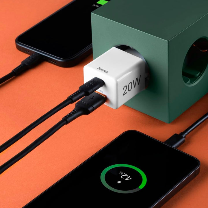 Hama Schnellladegerät USB (Ladegerät mehrfach, USB C, USB A, Universal Ladegerät Handy Tablet, Netzs