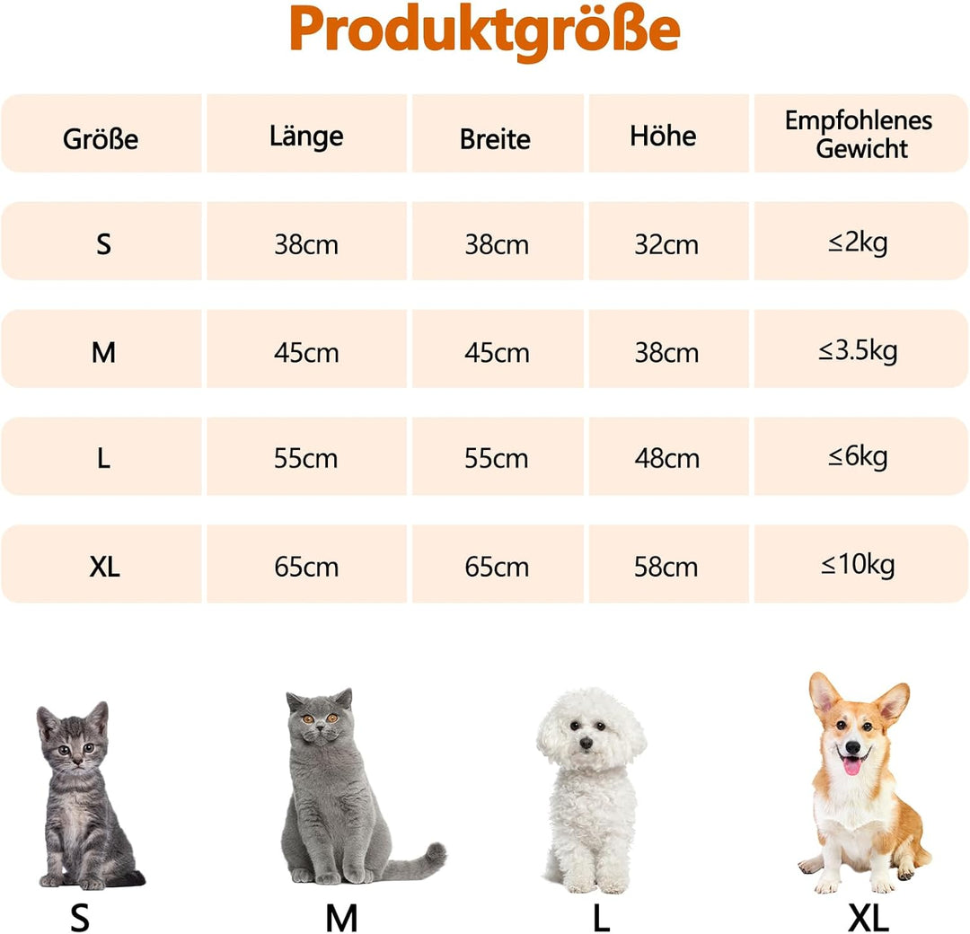 Galatée Katzenhöhlenbett, Süsses Katzenhaus-Hundeiglu Mit Abnehmbarem Kissen, Bequemes Dreieckiges H