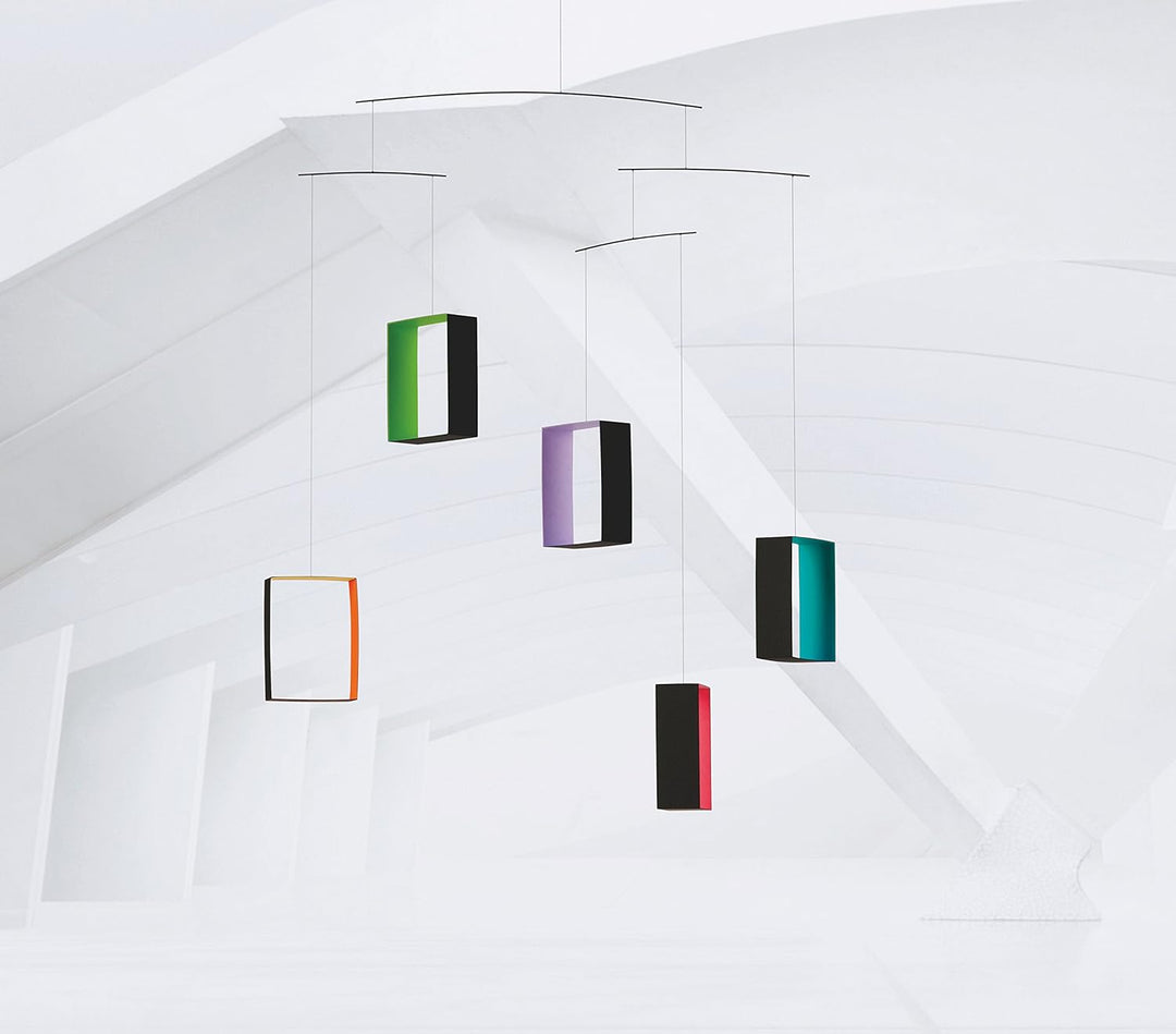 Flensted Mobiles Perspectives Mobile, Stahl, schwarz/Mehrfarbig, 60x45 cm, Schwarz/Mehrfarbig
