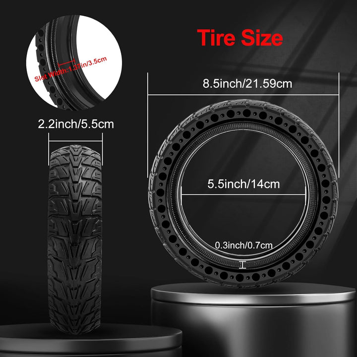 BANGTING 2PCS 50/75-6.1 E Scooter Solid Reifen, 8.5x2 zoll Vollgummireifen, 8 1/2 x2 Ersatzreifen fü