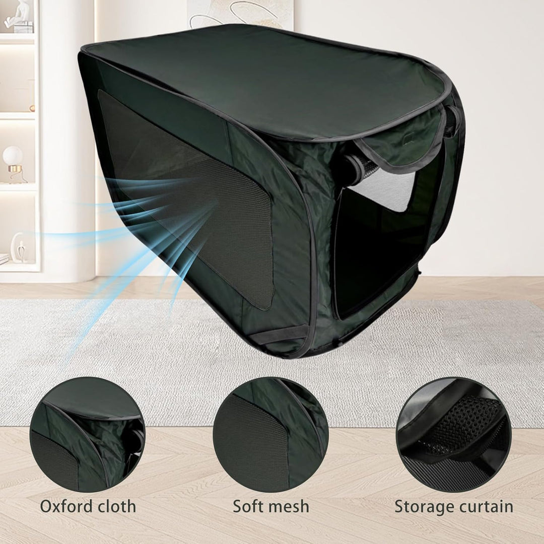 Hundetransportbox Faltbar 92×52×52 cm,Hundebox Auto mit Doppeltüren aus Oxford Stoff,Tragbare Pop-Up