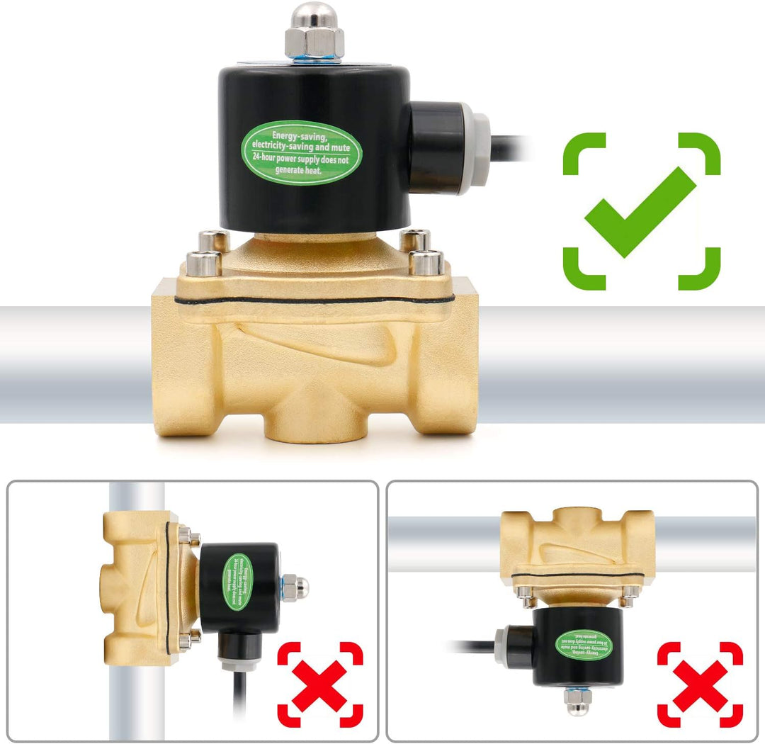 Heschen Elektrisches Magnetventil aus Messing, 2W-250-25K, PT1 DC12 V, direktes Wasser, Luft, Gas, n