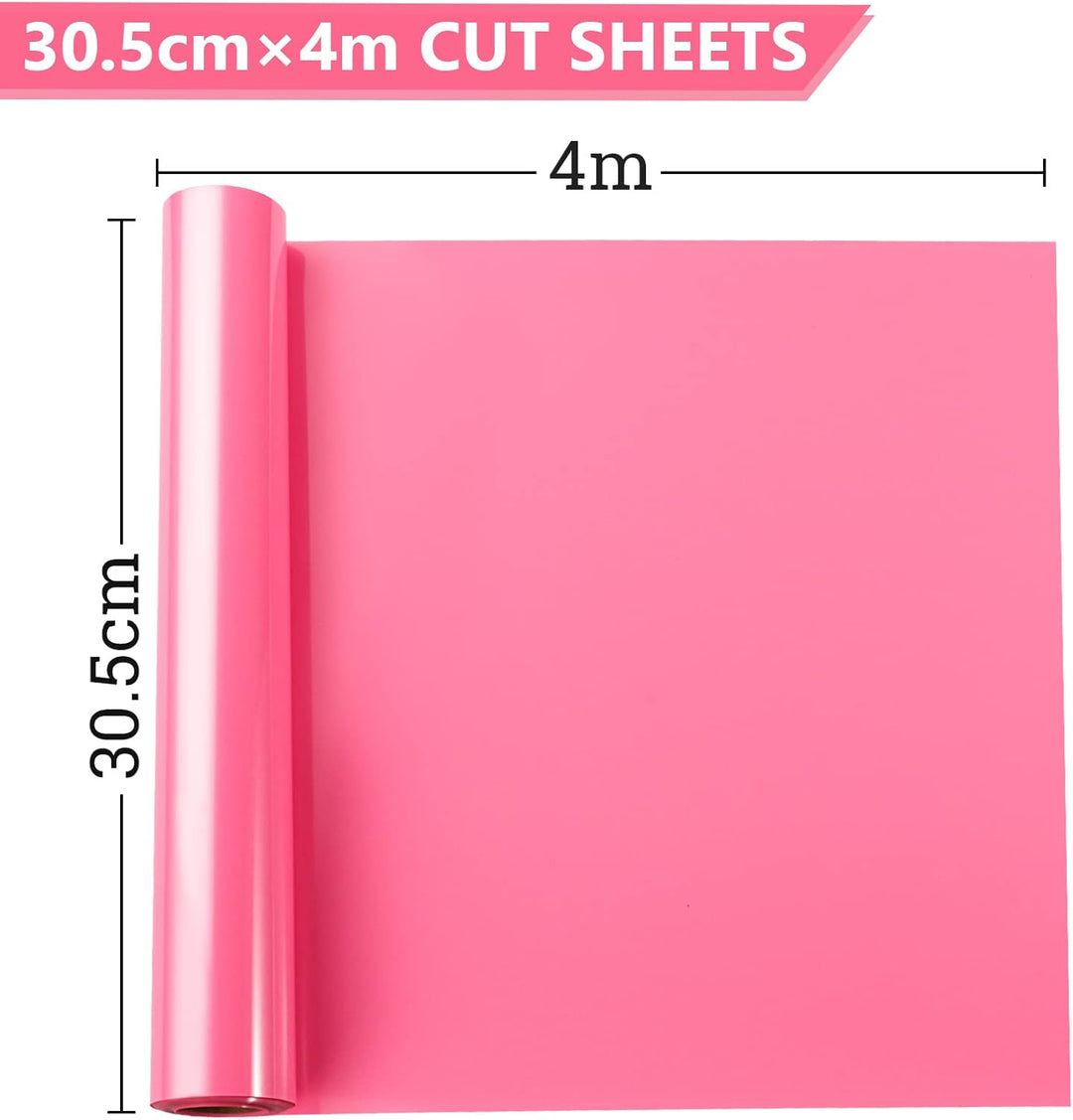 NANAPLUMS Plotterfolie Textil, 30.5cm×4m Flexfolie Plotter Textil, Bügelfolie für Textilien Transfer