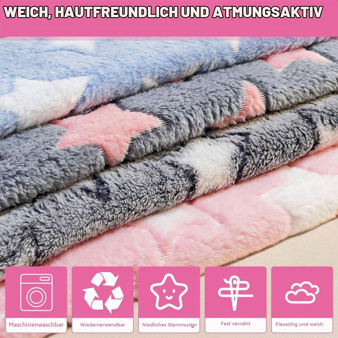 4 Stück Wasserdicht Meerschweinchen Fleecedecken Kleintier-Bettmatte, Warme Flauschige Flanell Meers
