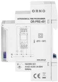 ORNO PRE-451 Zeitschaltuhr Digital Astronomisch 100 Programme 3 Menüsprachen 2 Relaisausgänge und Na