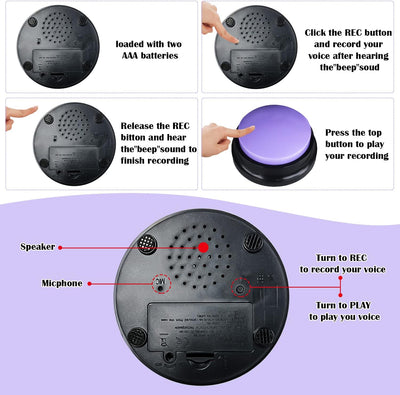 Buzzer Mit Sound Hundeklingel Hunde Buttons Zum Sprechen Recordable Answer Buzzers Katzenklingel 4 S