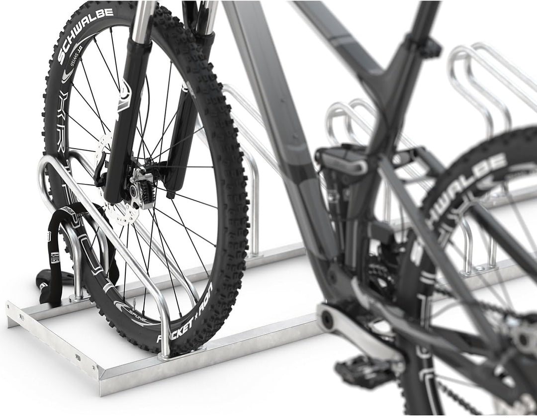 eurokraft | Fahrradständer | Bügel aus 18 mm Stahlrohr | Radeinstellung einseitig | feuerverzinkt |