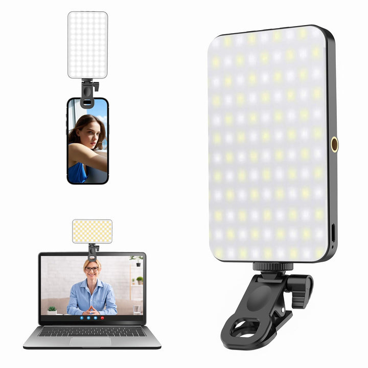 Handy Licht iPhone Selfie Licht: 5000 mAh Wiederaufladbare Telefonfülllichter, Ringlicht für Kamerab