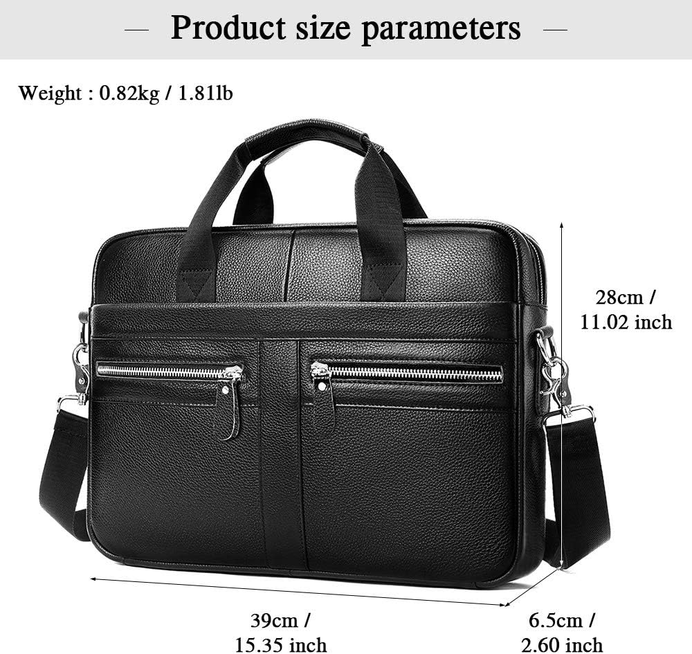 VINBAGGE Businesstasche Herren Leder Aktentasche Männer Handtasche Vintage Laptoptasche Arbeitstasch