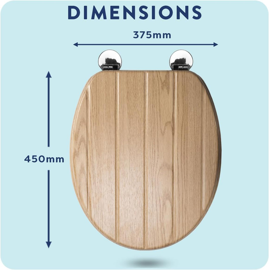 Croydex WL602176H Flexi-Fix Geneva Always Fits Never Slips antibakterieller WC-Sitz, Holz, Feder und