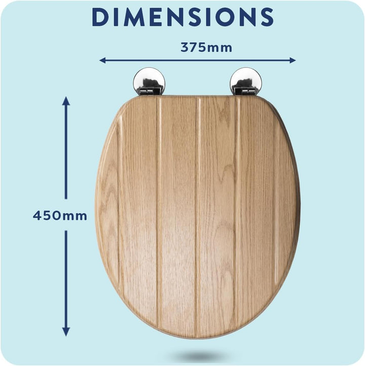 Croydex WL602176H Flexi-Fix Geneva Always Fits Never Slips antibakterieller WC-Sitz, Holz, Feder und