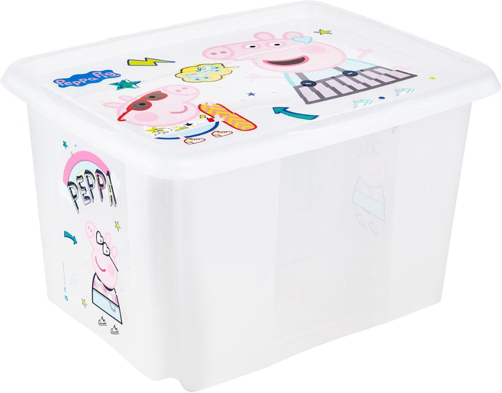 keeeper karolina 3x Peppa Pig Aufbewahrungsbox mit Deckel, Dreh- und stapelbar, Für Kinder, 30 l, Tr