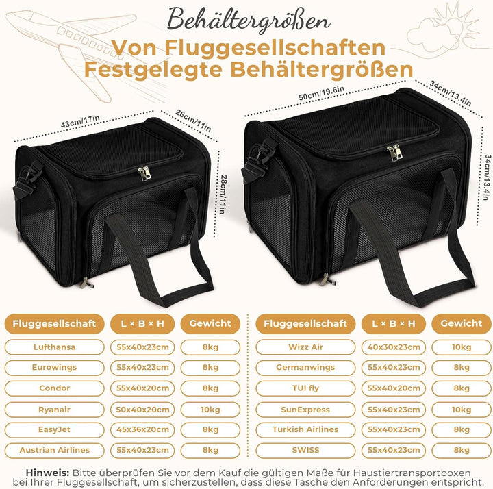 Lohofrnny Transporttasche Katze, Transportbox für Katze Hund, Katzentransporttasche, Faltbare Hausti