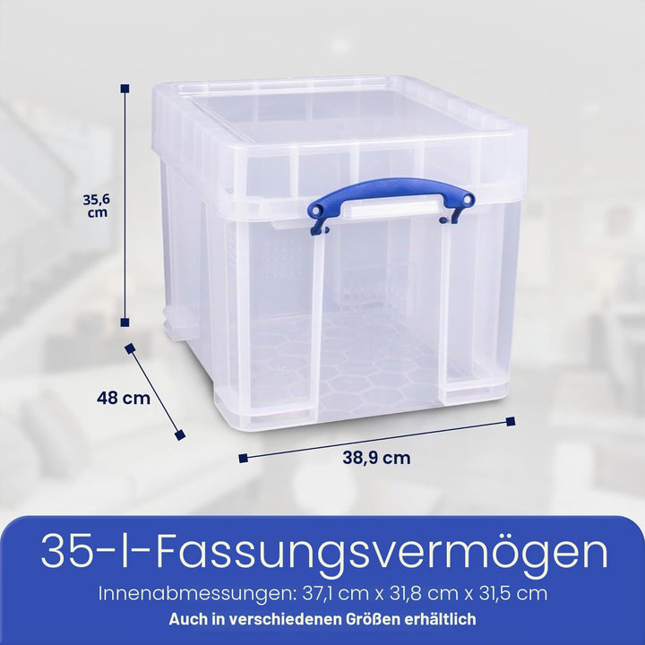 Really Useful Plastic Storage Box 35 Litre Xl - Color: Clear by Really Useful