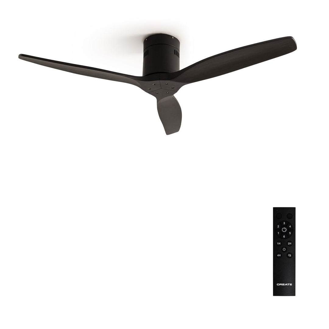 CREATE / WINDCALM/Deckenventilator mit Fernbedienung, schwarz / 40W, Leise, Ø132 cm, 6 Geschwindigke