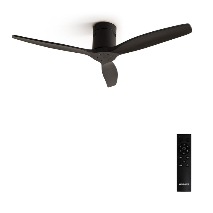 CREATE / WINDCALM/Deckenventilator mit Fernbedienung, schwarz / 40W, Leise, Ø132 cm, 6 Geschwindigke