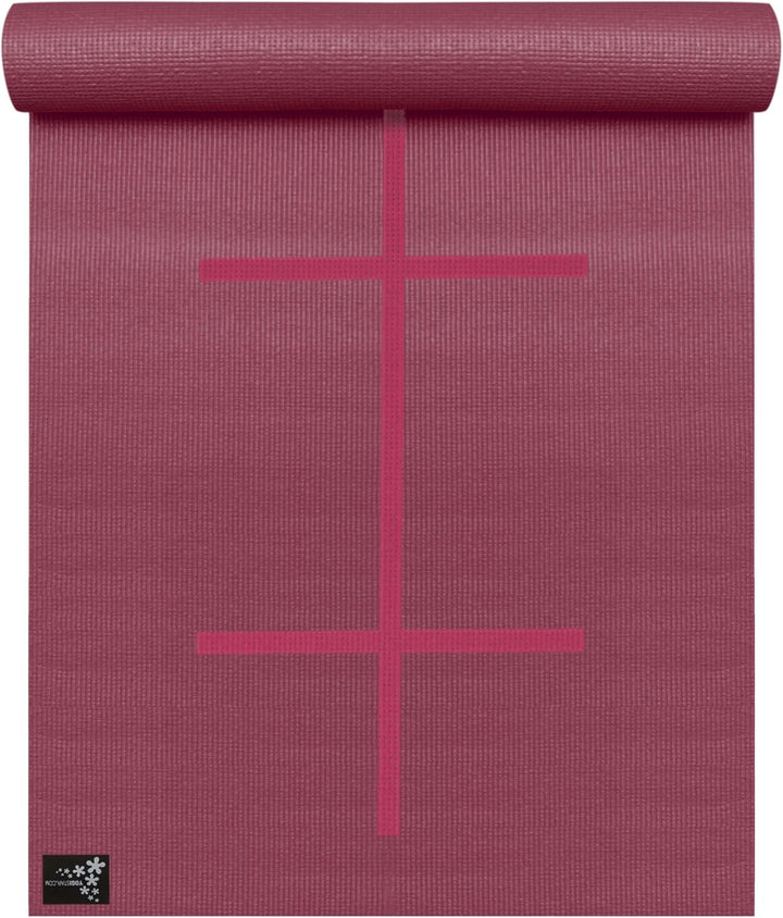 Yogistar Yogamatte Plus Alignment - rutschfest - 3 Farben Bordeaux