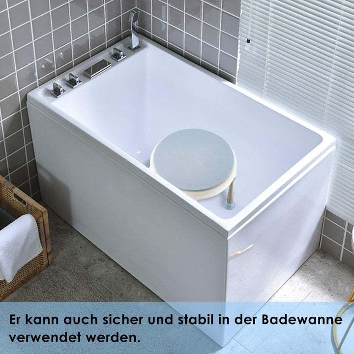 Duschhocker 360°Drehbarer Duschstuhl Badehocker Höhenverstellbar Anti-Rutsch Duschsitz Badsitz aus A