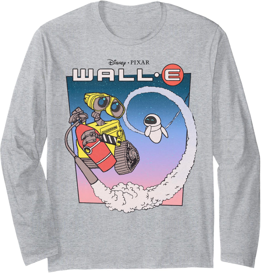 Disney Pixar Wall-E And Eve Cartoon Poster Langarmshirt