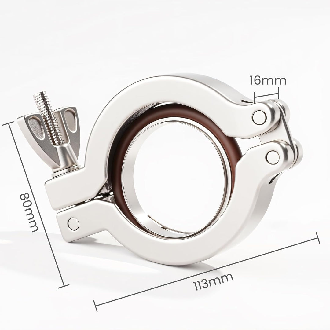 2 Stück KF50 Edelstahl 304 Klemme mit Edelstahl 304 Zentrierring KF50 mit Schnellspannern und O-Ring