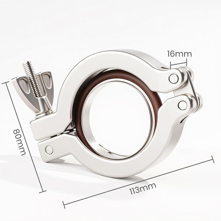 2 Stück KF50 Edelstahl 304 Klemme mit Edelstahl 304 Zentrierring KF50 mit Schnellspannern und O-Ring