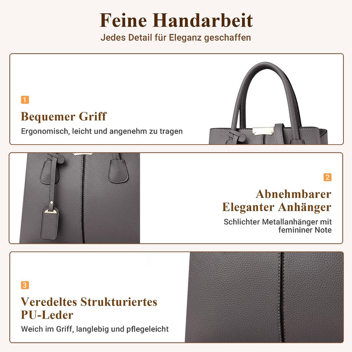 DIRRONA Elegant Damen Handtasche Schultertasche Gross Kapazität Umhängetasche Beiläufig Reise Tasche