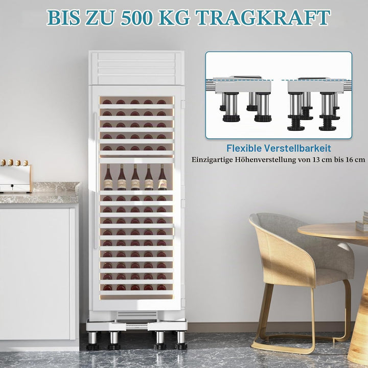 DEWEL 8 Untergestell für Kühlschrank Sockel,Höhe 13-16cm,Verstellbare Sockel,Zur Verwendung in Gesch