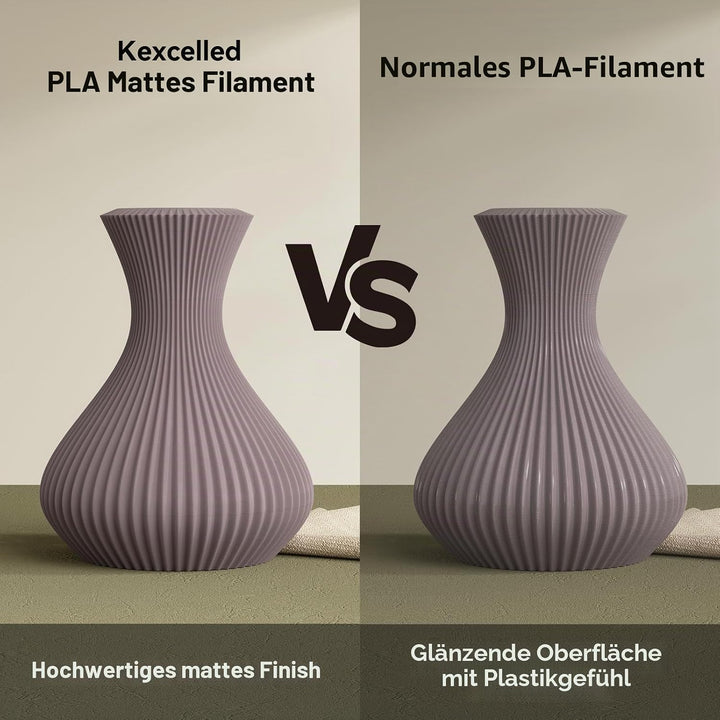 kexcelled Matte PLA Filament 1,75 mm +/- 0,03 mm, Glanzfreie Farbe, Matt Textur, 3D Drucker Filament
