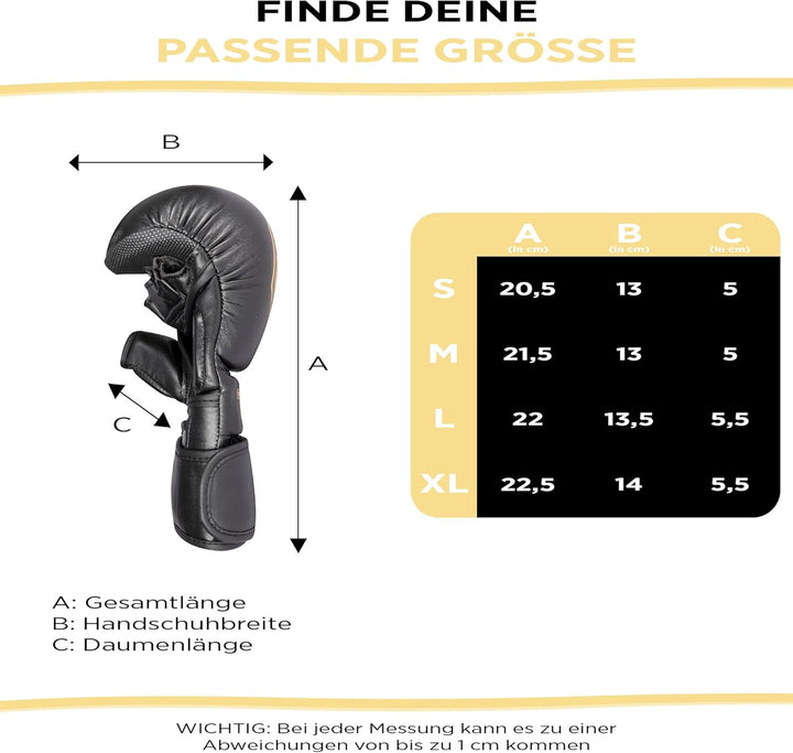 TOP TEN MMA Sparringhandschuhe Contender | MMA Amateur Handschuhe Schwarz-gold XL, Schwarz-gold XL