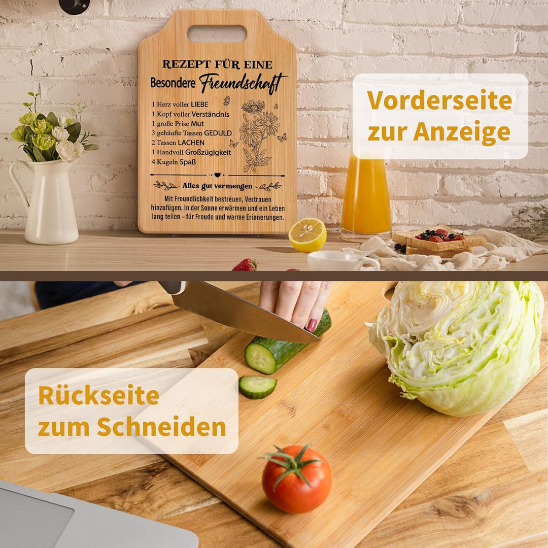 Beste Freundin Geschenke, Bambus Schneidebrett, Geschenk für Beste Freundin zum Geburtstag, zur Hoch