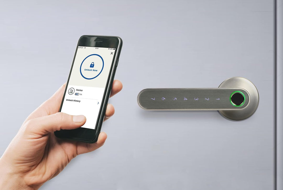 Miratic Elektronisches Türschloss mit Touch-Tastatur und Smart-Funktion - Fingerabdruckleser, Blueto