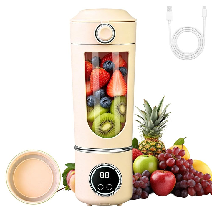 Tragbarer Mixer 700ml, Wiederaufladbar Mini Mixers with Digital Display, Mixer to Go for Milkshakes,