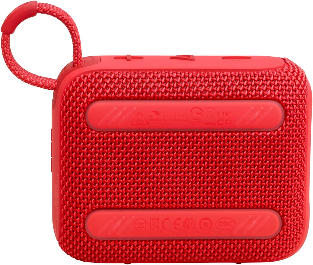 JBL Go 4 in Rot – Tragbare Bluetooth-Lautsprecher-Box mit JBL Pro Sound, tiefem Bass und Playtime-Bo