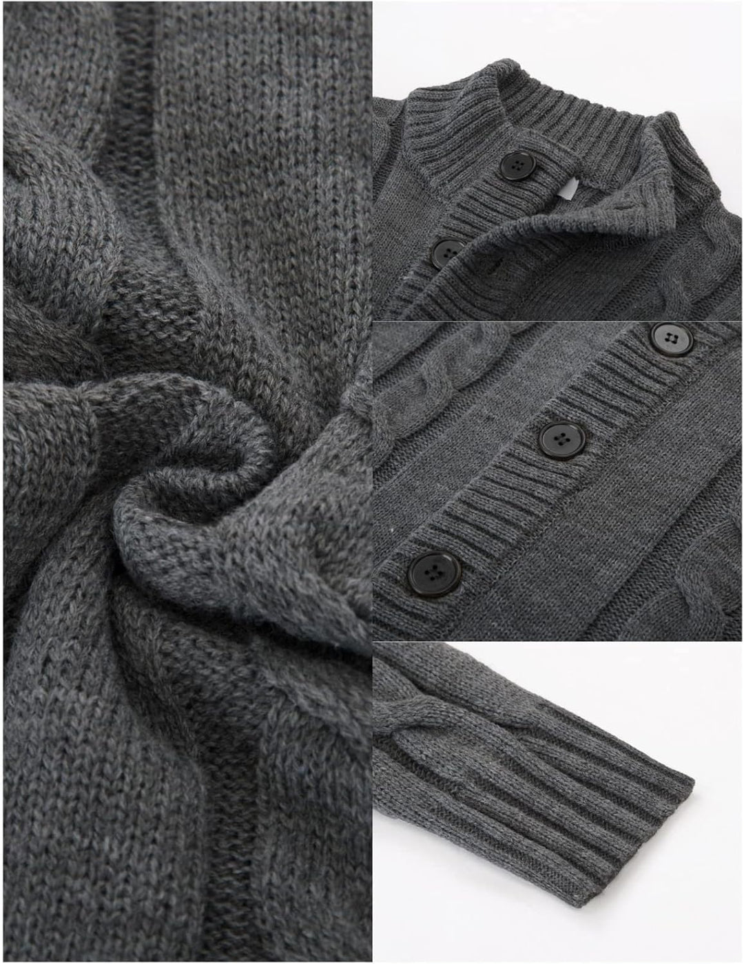 PJ PAUL JONES Herren Strickjacke mit Knopfverschluss Zopfmuster Strickjacke Cardigan mit Gerippter S
