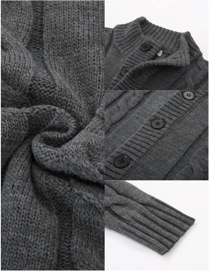 PJ PAUL JONES Herren Strickjacke mit Knopfverschluss Zopfmuster Strickjacke Cardigan mit Gerippter S