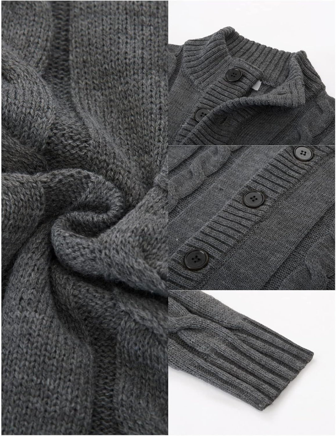 PJ PAUL JONES Herren Strickjacke mit Knopfverschluss Zopfmuster Strickjacke Cardigan mit Gerippter S