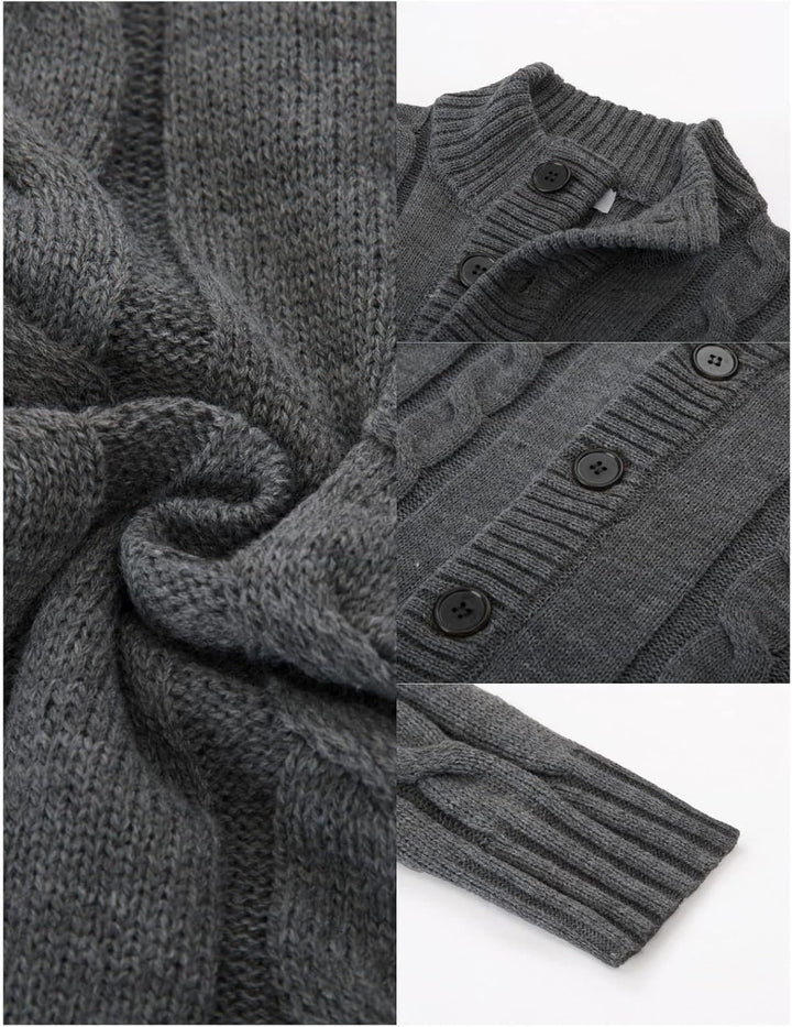PJ PAUL JONES Herren Strickjacke mit Knopfverschluss Zopfmuster Strickjacke Cardigan mit Gerippter S