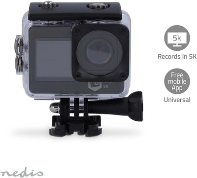 Nedis Action Cam - 5K@30fps - 16 MPixel - Wasserdicht bis: 30.00 m - 80 min - Wi-Fi - App erhältlich