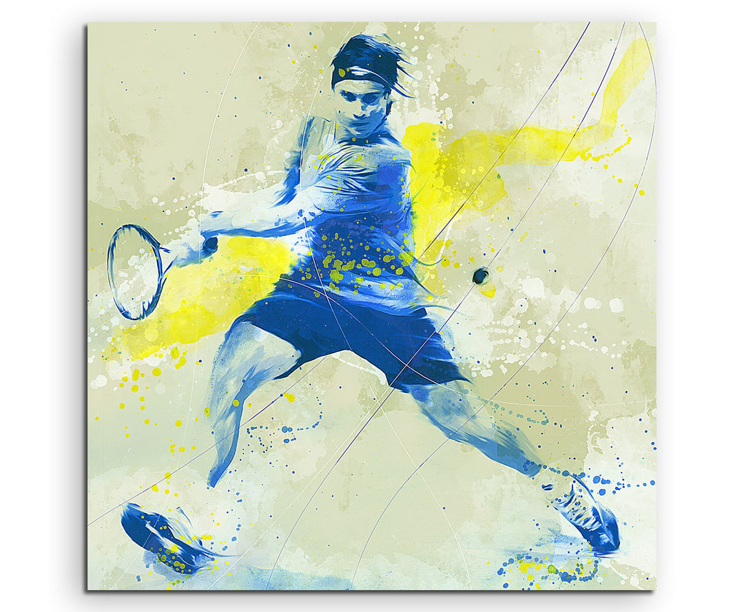 Paul Sinus Art Tennis II 60x60cm SPORTBILDER Splash Art Wandbild Aquarell Art