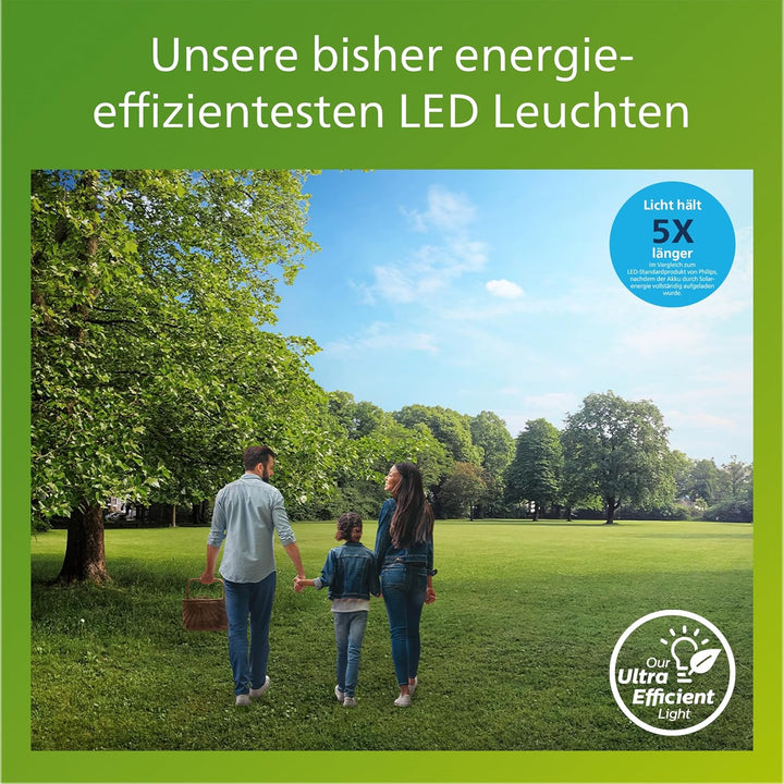 Philips Outdoor Ultra-Efficient Solar Blaise Sockelleuchte 1.5W, Linkable Funktion, Tageslicht- und