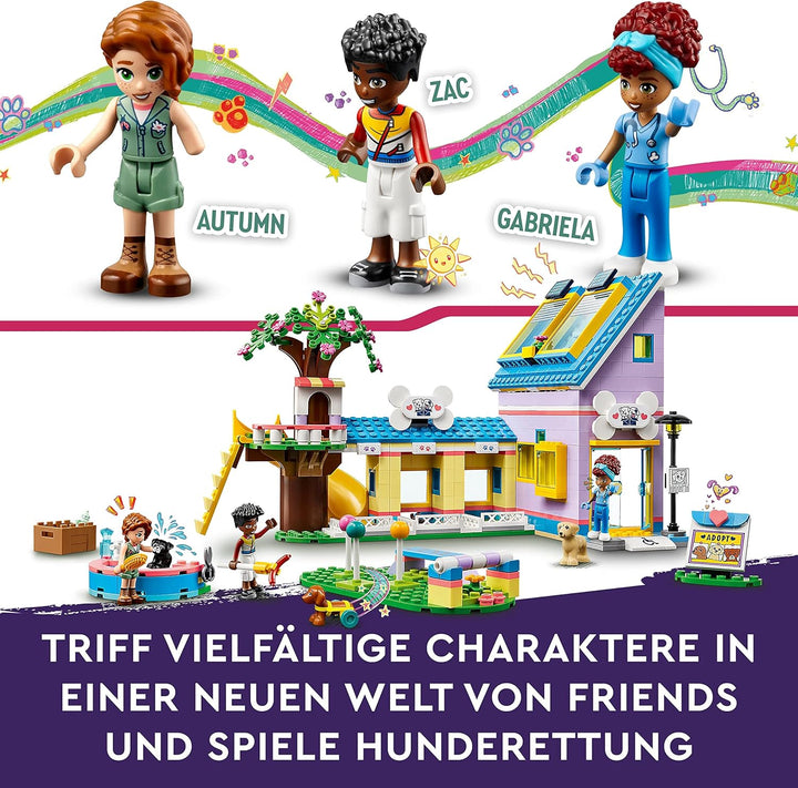 LEGO 41727 Friends Hunderettungszentrum, kreatives Tierarzt Spielzeug mit Mini-Puppen und Welpen-Fig