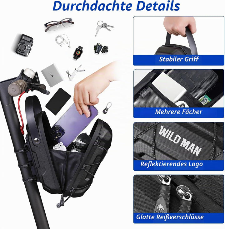flintronic Scooter Tasche für Roller, 2L/3L Lenkertasche für Elektroroller wasserdichte, Vordertasch